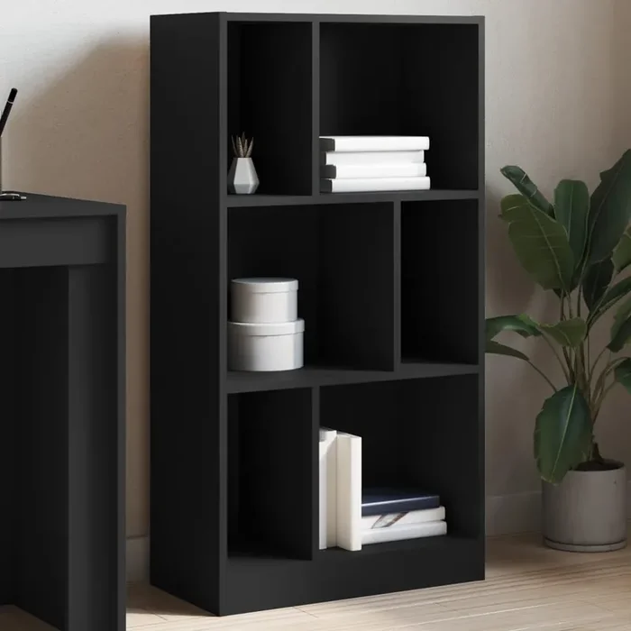 vidaXL Bookcase Black 57×28.5×107.5 cm Engineered Wood