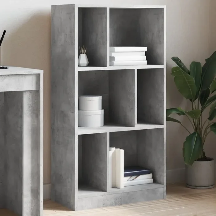 vidaXL Bookcase Concrete Grey 57×28.5×107.5 cm Engineered Wood