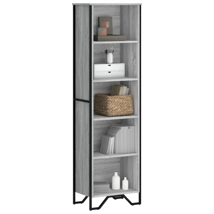 vidaXL Bookcase Grey Sonoma 50x31x169 cm Engineered Wood