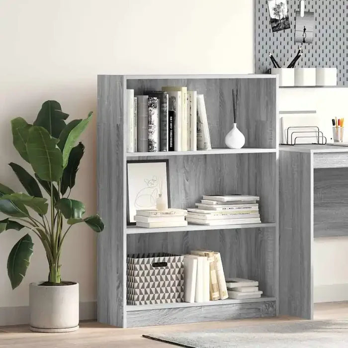 vidaXL Bookcase Grey Sonoma 80x24x109 cm Engineered Wood