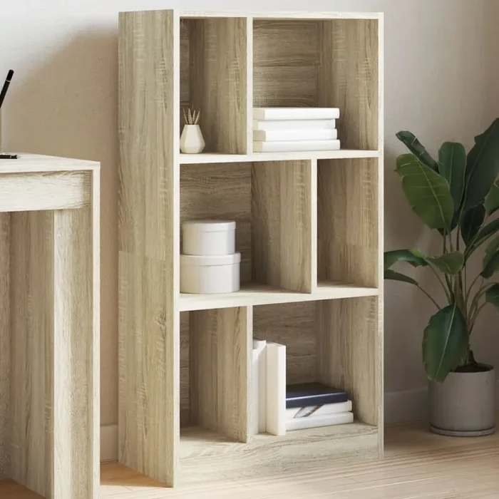 vidaXL Bookcase Sonoma Oak 57×28.5×107.5 cm Engineered Wood