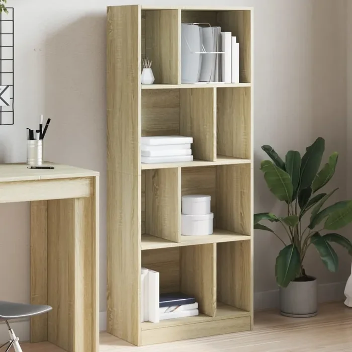 vidaXL Bookcase Sonoma Oak 57×28.5×141 cm Engineered Wood