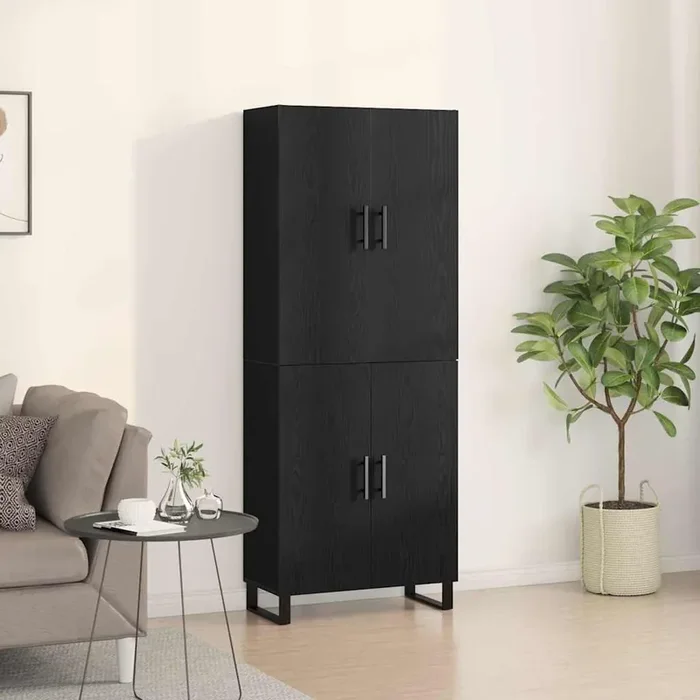 vidaXL Cabinets 2 pcs Black Oak 69,5x34x180 cm Engineered Wood