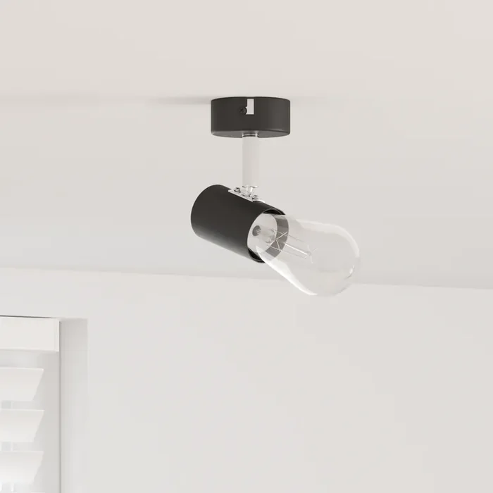vidaXL Ceiling Spotlight 1 Way Adjustable Black E27