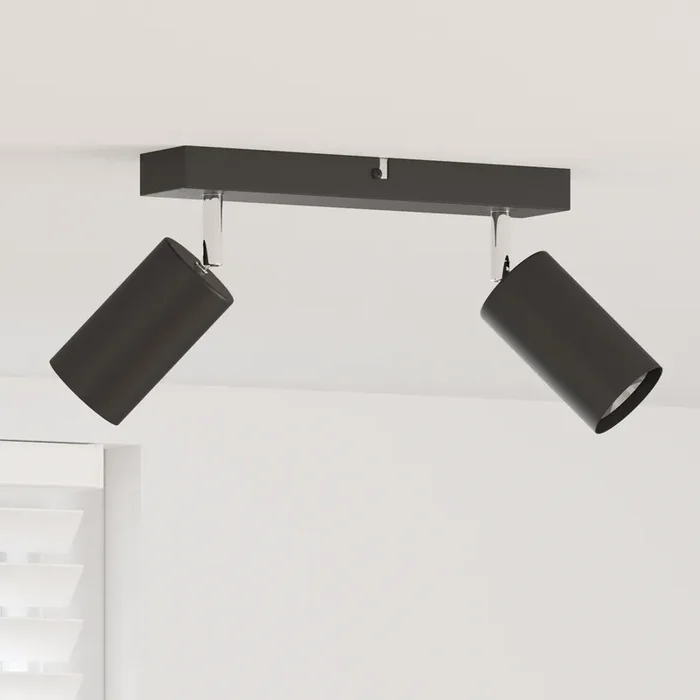 vidaXL Ceiling Spotlight 2 Way Adjustable Black GU10