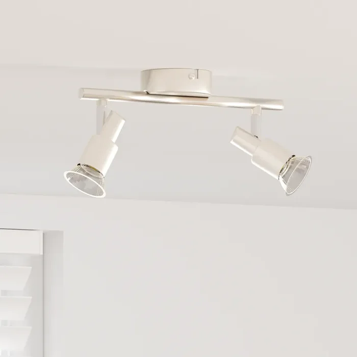 vidaXL Ceiling Spotlight 2 Way Adjustable Brushed Nickel GU10