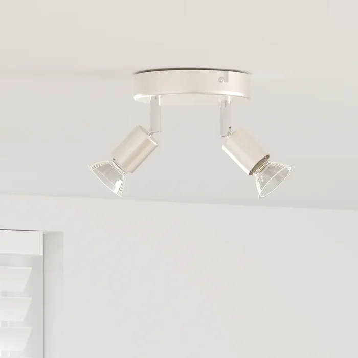 vidaXL Ceiling Spotlight 2 Way Adjustable Brushed Nickel GU10