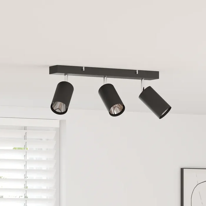 vidaXL Ceiling Spotlight 3 Way Adjustable Black GU10