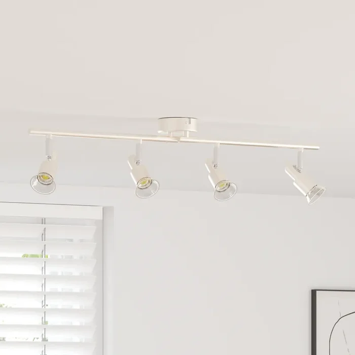 vidaXL Ceiling Spotlight 4 Way Adjustable Brushed Nickel GU10