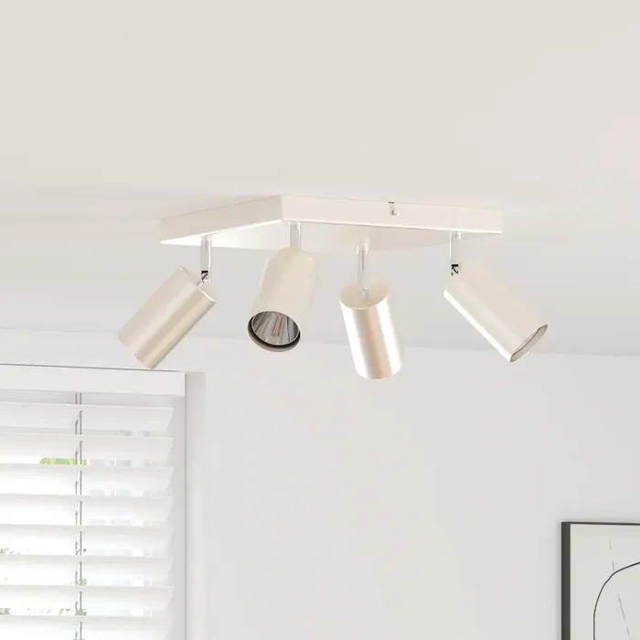 vidaXL Ceiling Spotlight 4 Way Adjustable Brushed Nickel GU10