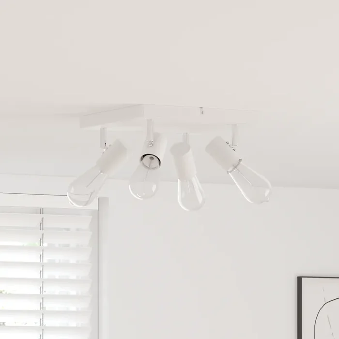 vidaXL Ceiling Spotlight 4 Way Adjustable White E27