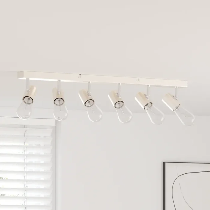 vidaXL Ceiling Spotlight 6 Way Adjustable Brushed Nickel E27