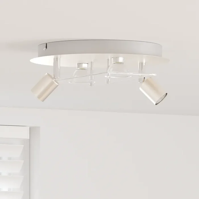 vidaXL Ceiling Spotlight with 2 Adjustable Heads Matte Nickel GU10