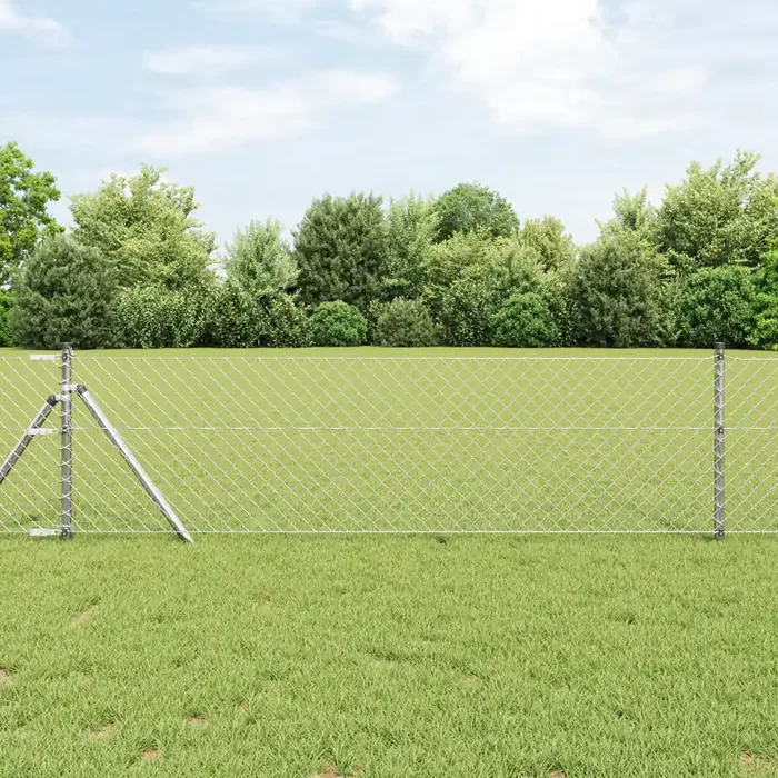 vidaXL Chain Link Fence 0.4×10 m Galvanised Steel