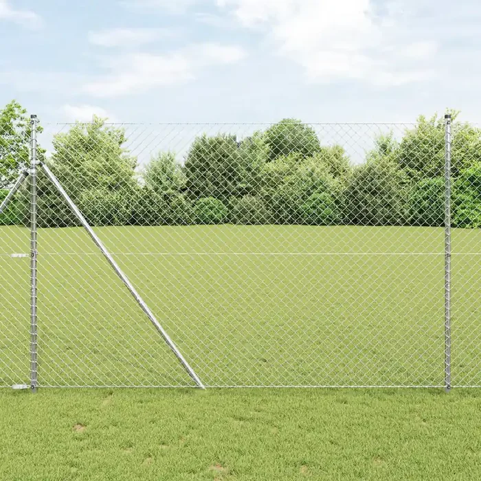 vidaXL Chain Link Fence 1.5×10 m Galvanised Steel