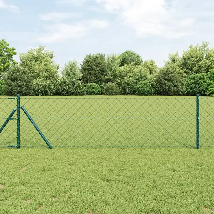 vidaXL Chain Link Fence Green 0.6×25 m Steel