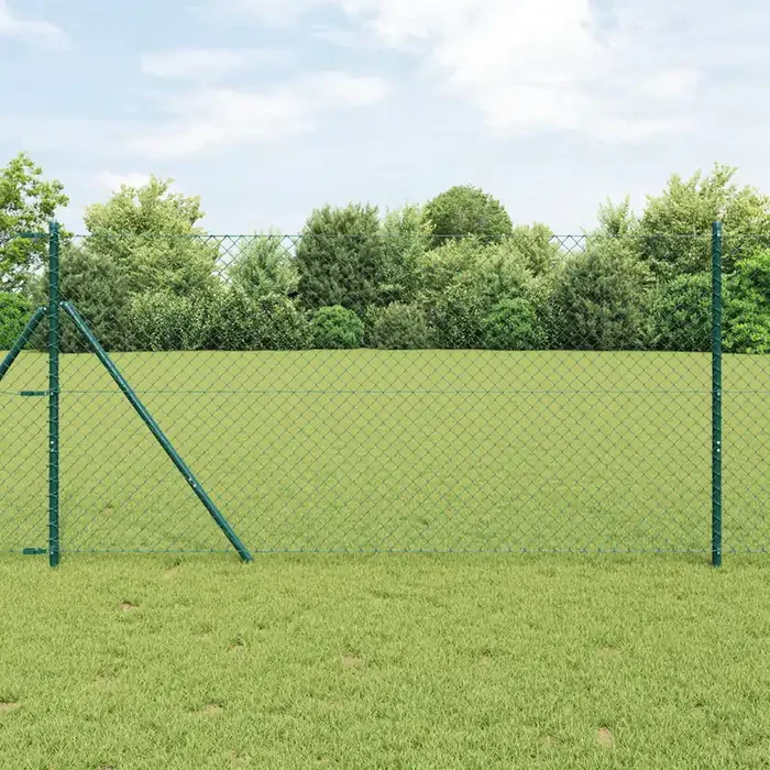 vidaXL Chain Link Fence Green 1.2×25 m Steel