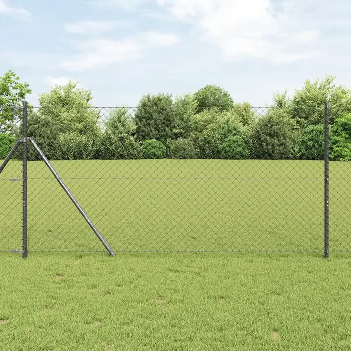 vidaXL Chain Link Fence Grey 1.4×25 m Steel