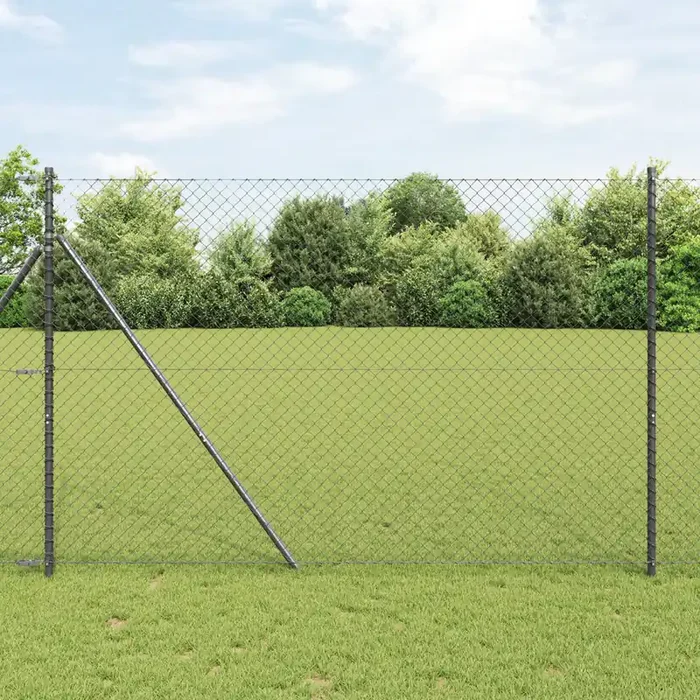 vidaXL Chain Link Fence Grey 1.5×10 m Steel