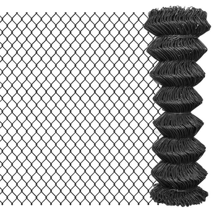 vidaXL Chain Link Fence Steel 15×1.25 m Grey