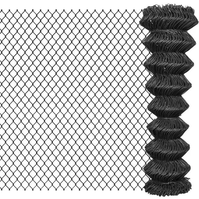 vidaXL Chain Link Fence Steel 25×1.5 m Grey