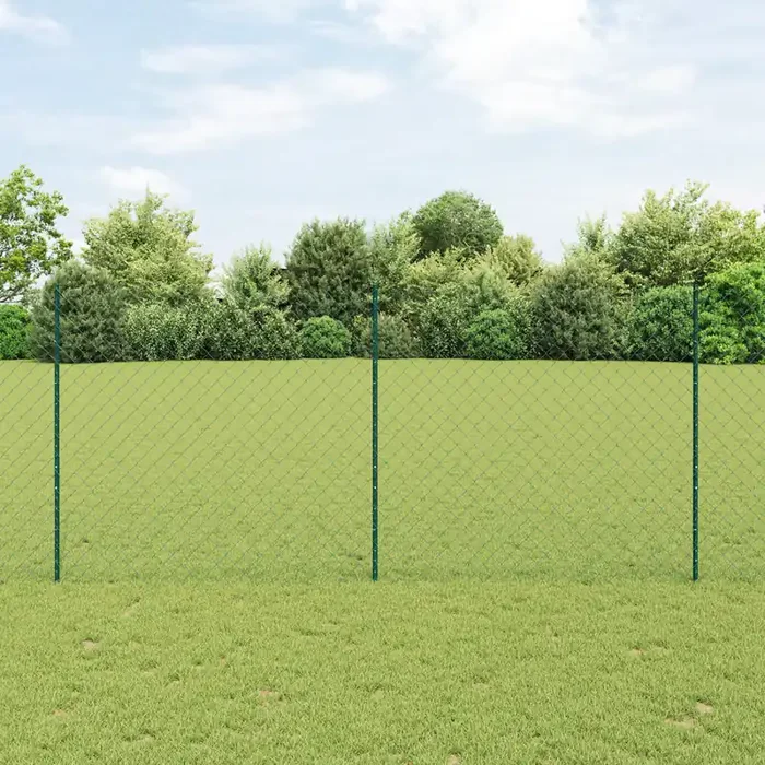 vidaXL Chain Link Fence with 10 U Posts Green 1.4×10 m Steel
