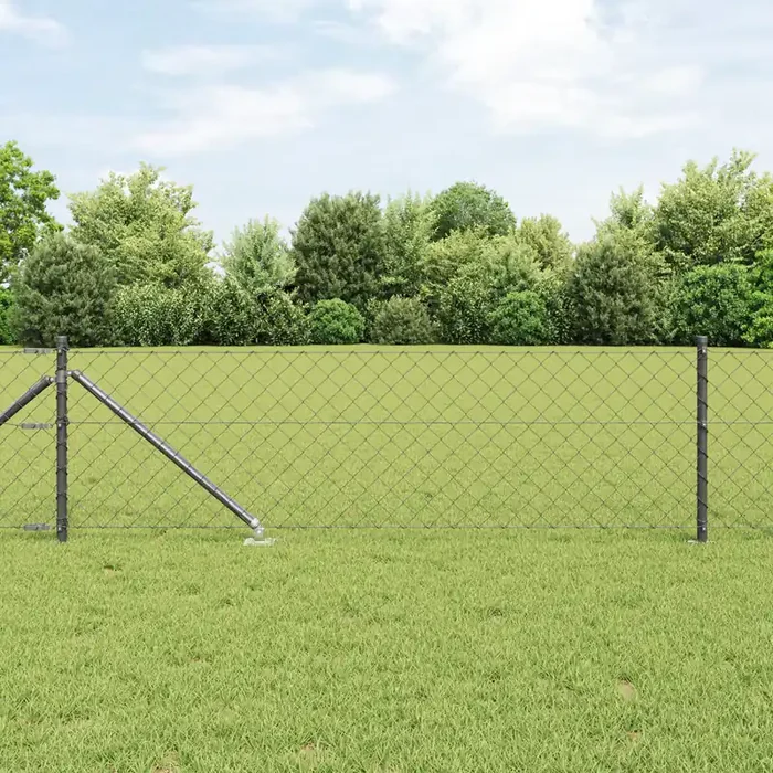 vidaXL Chain Link Fence with 13 Spike Posts 0.8×25 m Galvanised Steel