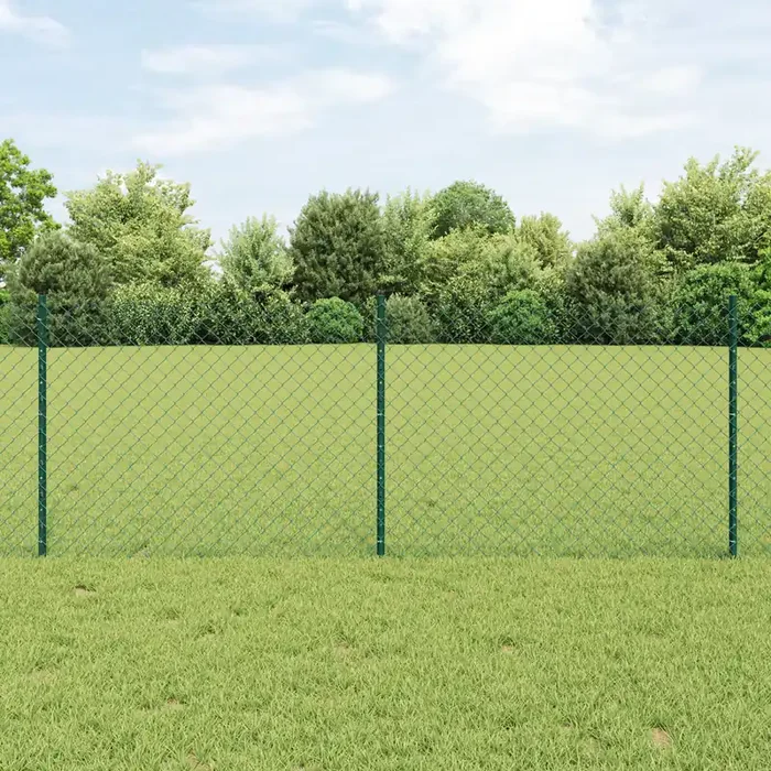 vidaXL Chain Link Fence with 22 U Posts Green 0.8×25 m Steel