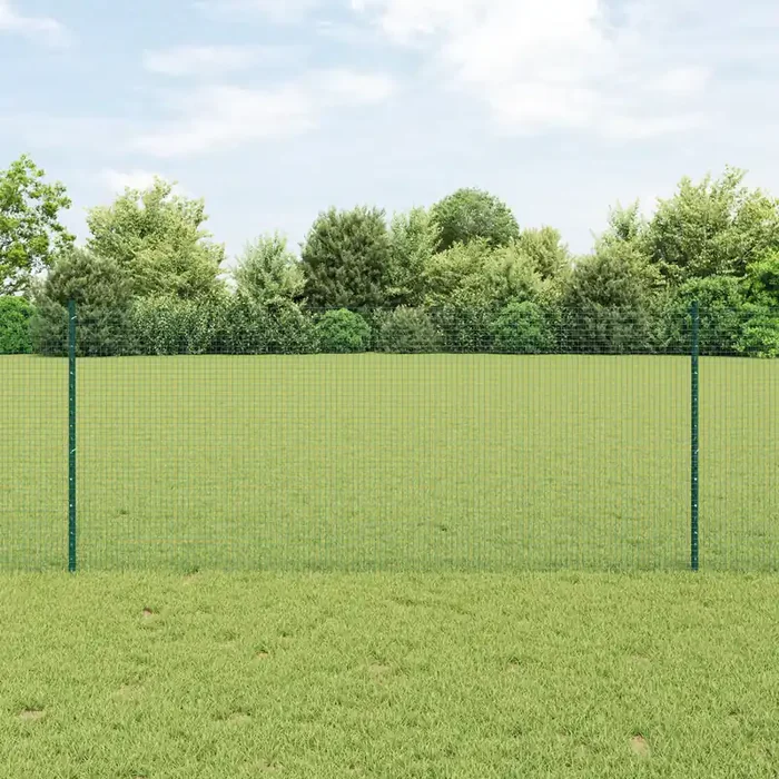 vidaXL Chicken Wire Garden Fence Set Set of 2 Green Galvanised Steel