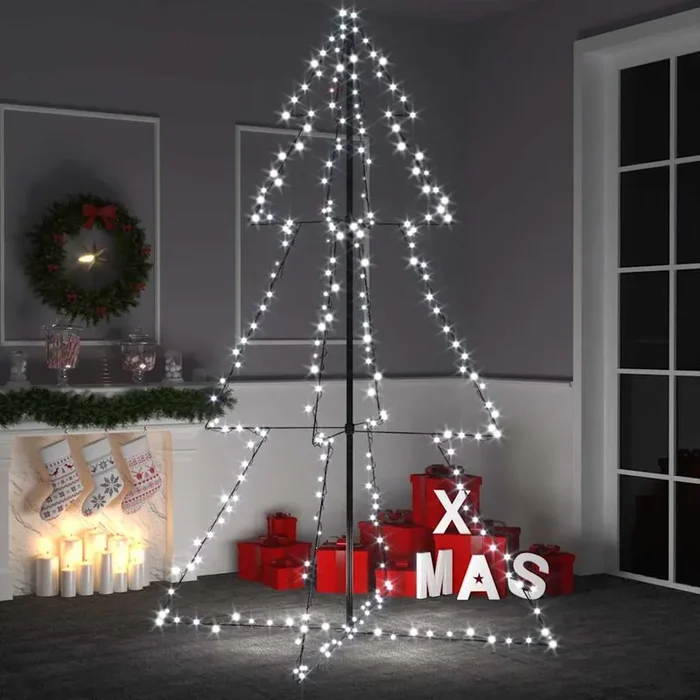 vidaXL Christmas Cone Tree 240 LEDs Indoor and Outdoor 118×180 cm