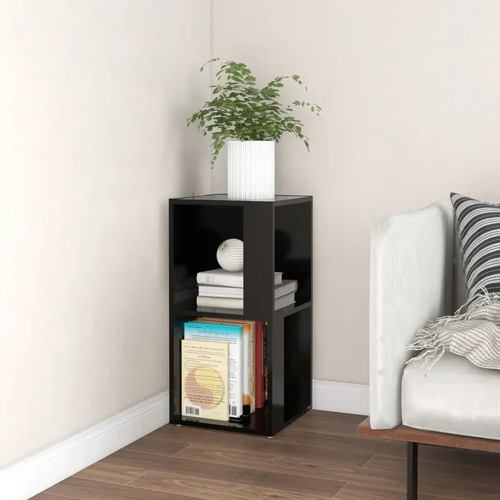 vidaXL Corner Cabinet Black 33x33x67 cm Engineered Wood