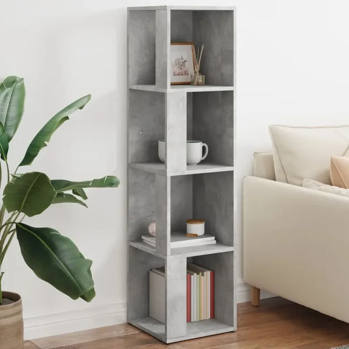 vidaXL Corner Cabinet Concrete Grey 33x33x132 cm Engineered Wood