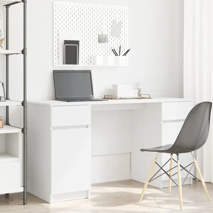 vidaXL Desk White 140x49x76 cm Engineered Wood