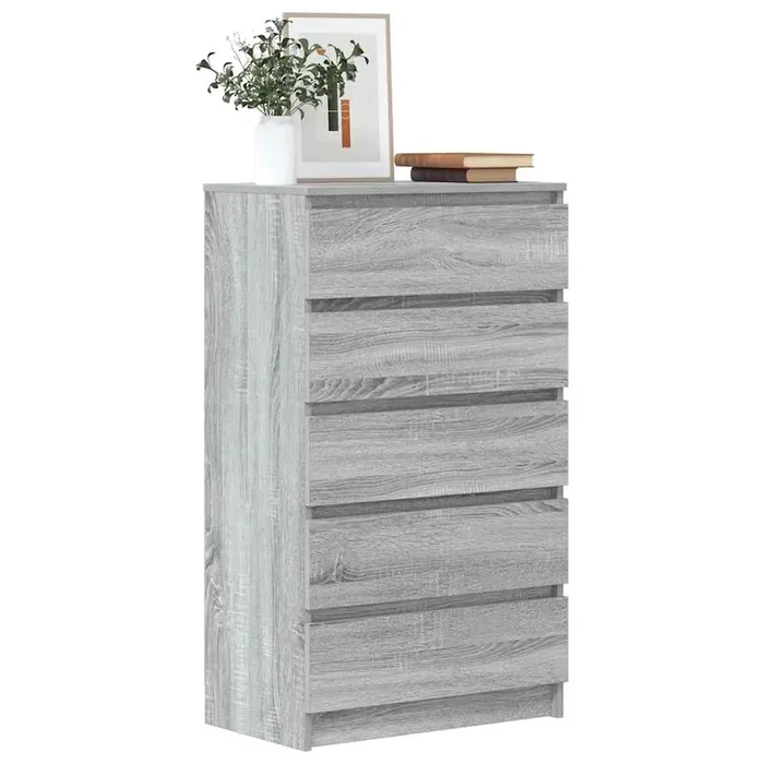 vidaXL Drawer Cabinet Grey Sonoma 60x36x103 cm Engineered Wood