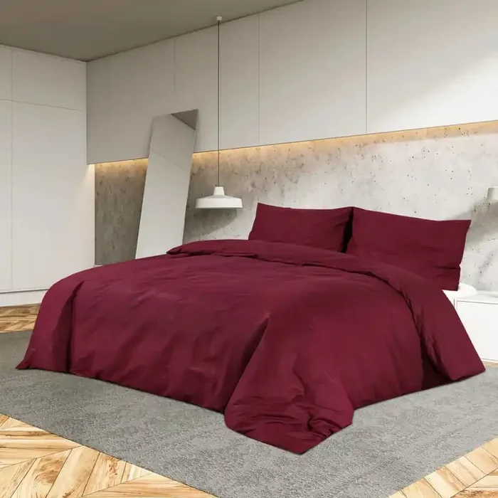 vidaXL Duvet Cover Set Bordeaux 200×220 cm Cotton