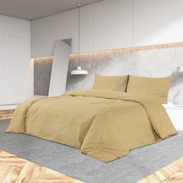 vidaXL Duvet Cover Set Taupe 200×220 cm Light-weight Microfiber