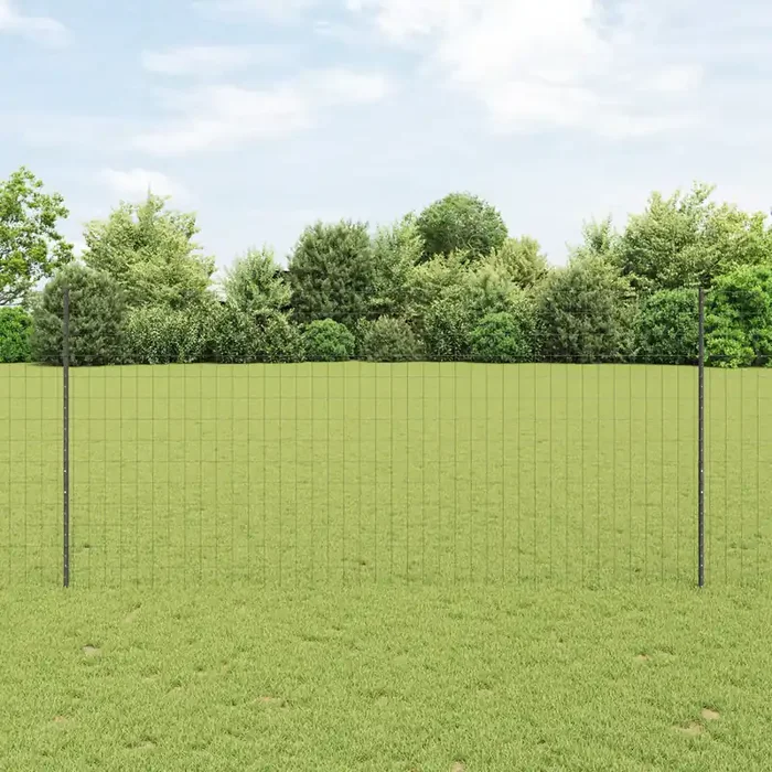 vidaXL Euro Fence with 10 U Posts Grey 1.4×10 m Steel