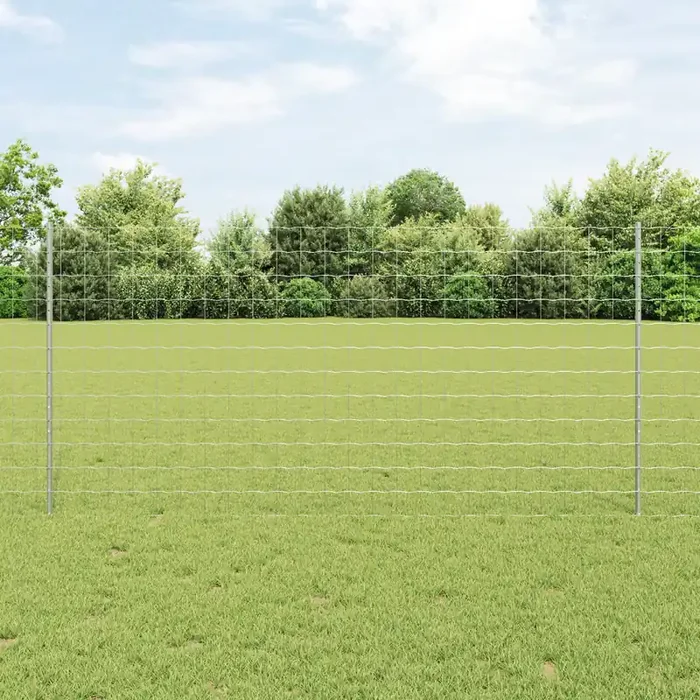 vidaXL Euro Fence with 10 U Posts Silver 1,2×10 m Steel