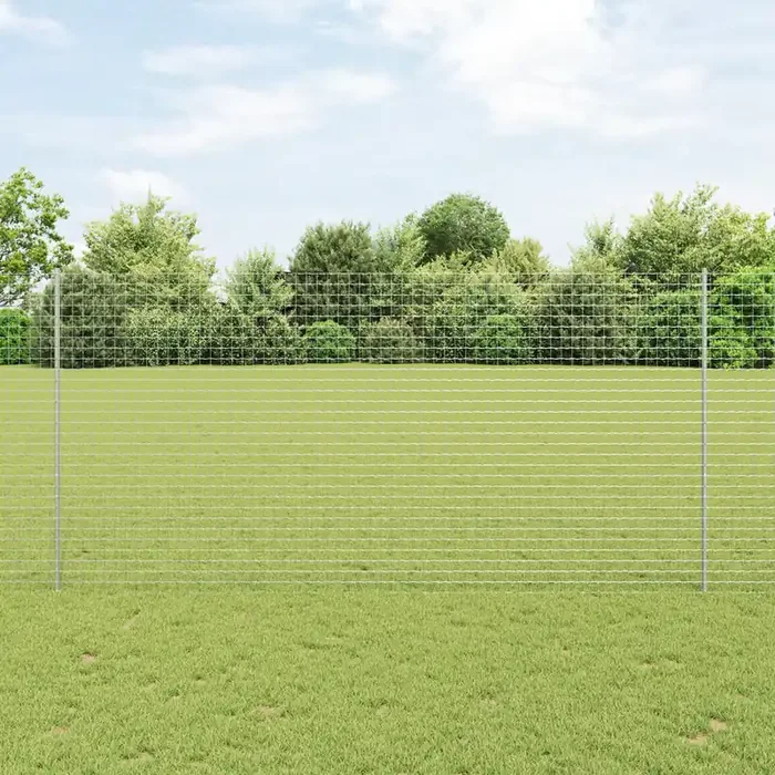 vidaXL Euro Fence with 10 U Posts Silver 1,6×10 m Steel