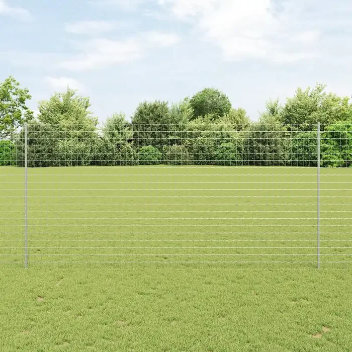 vidaXL Euro Fence with 10 U Posts Silver 1,6×10 m Steel