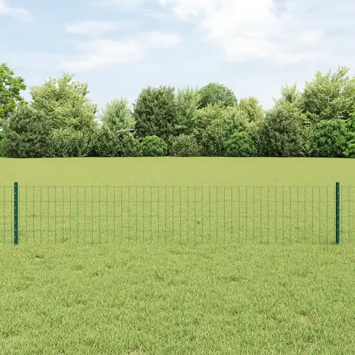 vidaXL Euro Fence with 11 U Posts Green 0,4×25 m Steel