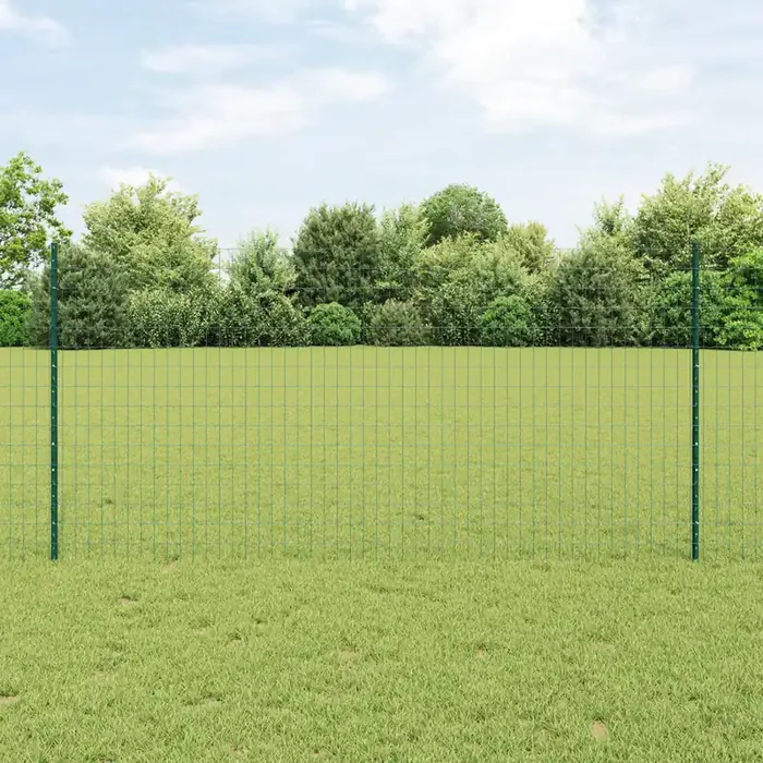vidaXL Euro Fence with 11 U Posts Green 1,2×25 m Steel