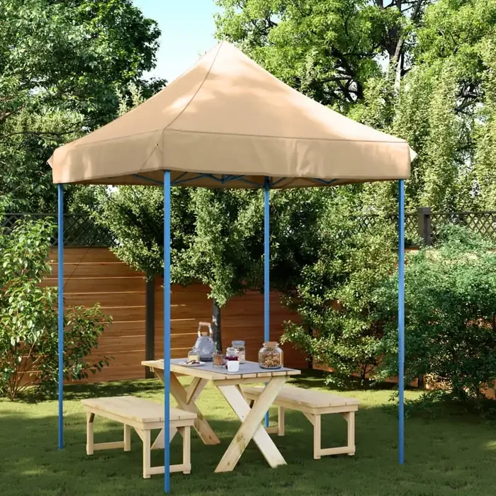 vidaXL Foldable Party Tent Pop-Up Beige 200x200x306 cm