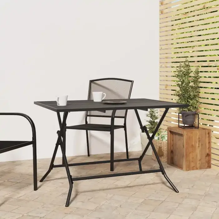 vidaXL Folding Garden Table Anthracite 110x80x72 cm Steel Mesh
