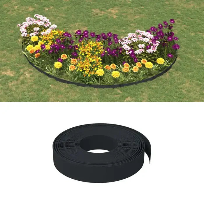 vidaXL Garden Edging Black 10 m 10 cm Polyethylene