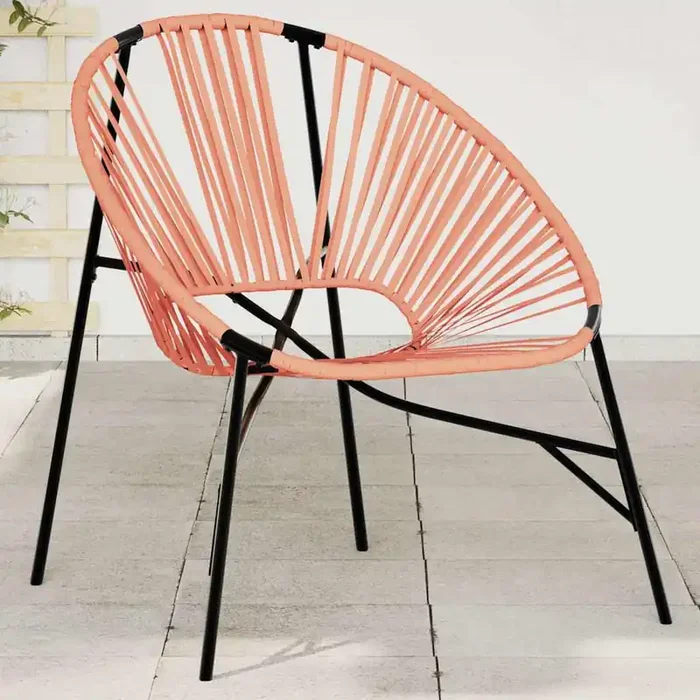vidaXL Garden Egg Chair Black and Orange Poly Rattan