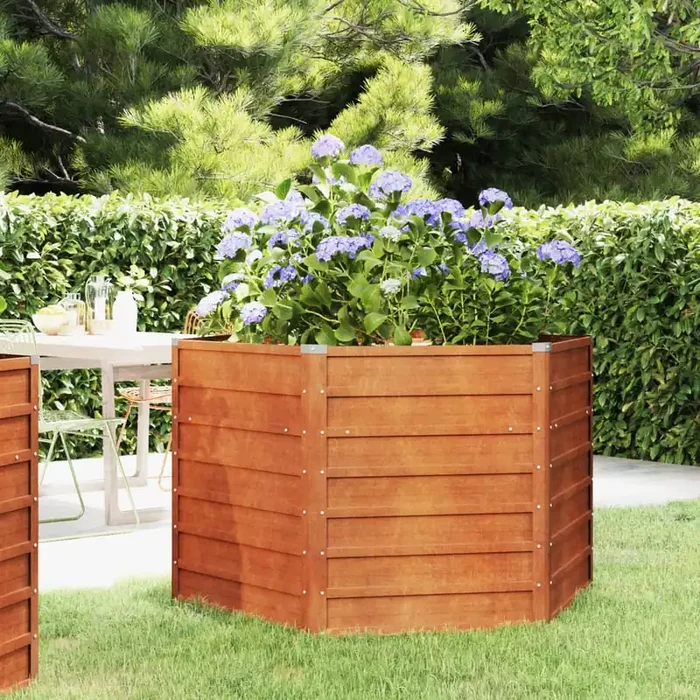vidaXL Garden Raised Bed Rusty 129x129x77 cm Corten Steel