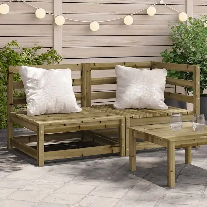vidaXL Garden Sofa 2-Seater Impregnated Wood Pine