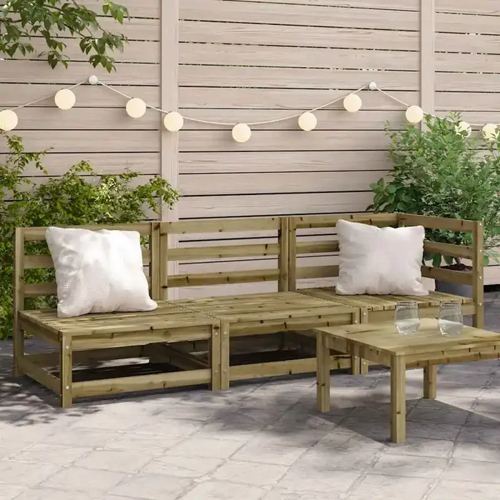 vidaXL Garden Sofa 3-Seater Impregnated Wood Pine