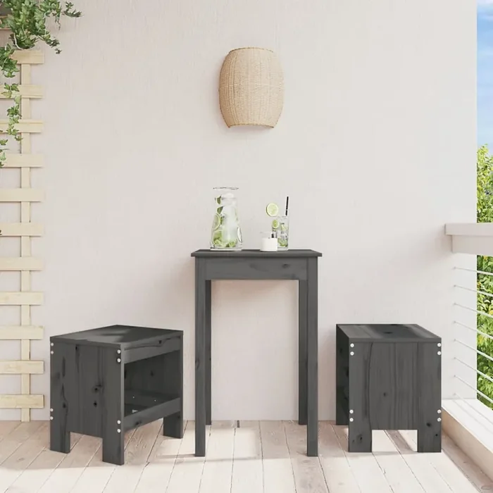 vidaXL Garden Stools 2 pcs Grey 40x36x45 cm Solid Wood Pine